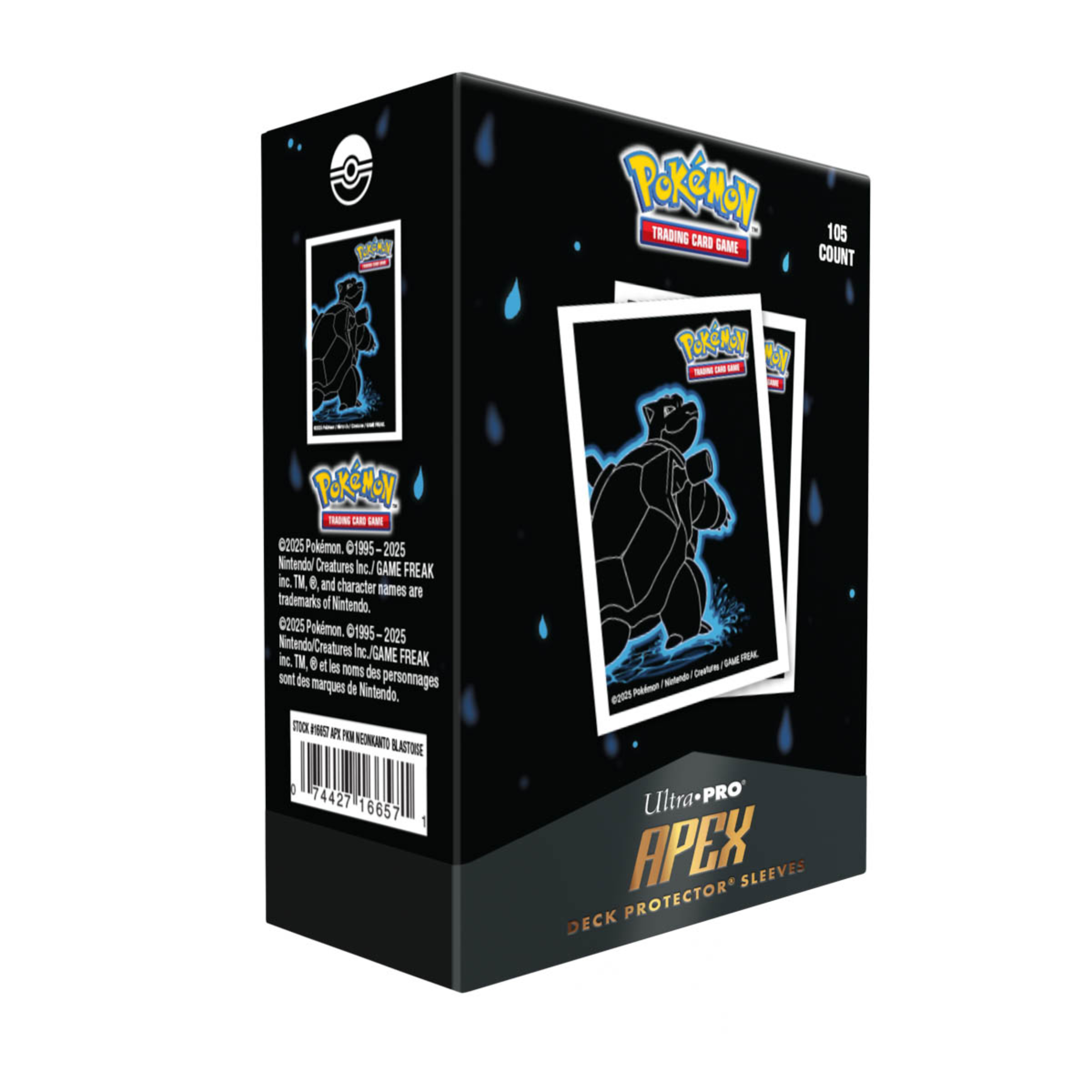 Ultra Pro Apex Pokemon Neon Kanto Blastoise Sleeves 105 Count